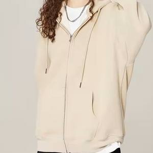 Sweat-shirts à capuche zippés en molleton de coton biologique pour l'hiver, avec logo personnalisé, entièrement capuchonnés, pour hommes et femmes, style confortable et ajusté - Product Image 4