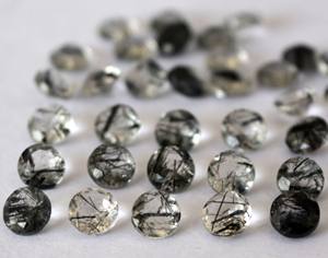 Quartz Rutile Noir Naturel 4mm Coupe Ronde-Quartz Rutile Noir Lâche Qualité Supérieure - Product Image 2