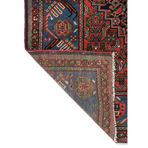 Alfombra Kiaan Grande de Lana Anudada a Mano, Rectangular, con Medallón Abstracto Rojo Naranja para el Hogar - Paem-317, para Entrada, Pasillo, Sala de Estar - Product Image 5