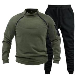 Combinaison de sport unisexe, couleur unie, tactique, d'extérieur, d'hiver, écologique, lourde, à séchage rapide, veste polaire à capuche, pantalon - Product Image 3