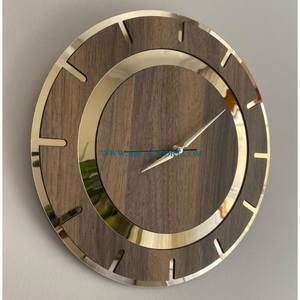 Metal and <b>Wood</b> <b>Large</b> Size Home Decoration Hanging Wall <b>Clock</b> Exclusive Quality Gold Polished Metallic Frame Luxury Wall <b>Clocks</b> - Product Image 1