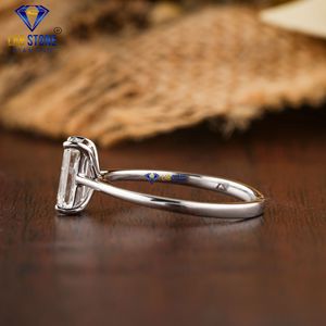 แหวนเพชรสีขาวทรงมรกต1.46 TDW 18K แหวนโซลิแทร์ทองคำขาว hpht/cvd แหวนหมั้นติดเพชรหินห้องแล็บ - Product Image 3