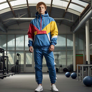 Chándal personalizado de nailon para hombre, conjunto cortavientos para correr, deportivo, con cremallera, Estilo Vintage, estilo callejero, chándales cortavientos - Product Image 5