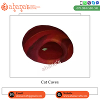 Cave pour chat Ahana en feutre de laine de mouton 100% biologique, artisanale, pliable, écologique, pour usage intérieur, solide, fabriquée au Népal