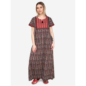 Camisón de Algodón a Rayas para Mujer Evolve, con Cierre de Botones, Transpirable y con Ribete de Encaje Romántico - Product Image 2