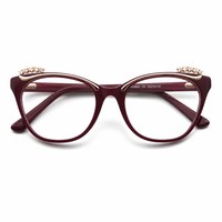 Monture de lunettes optiques œil-de-chat pour femme en acétate, monture complète, à la mode, avec décoration en strass