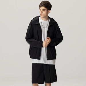 Ensemble de survêtement décontracté pour homme, veste et short légers d'été respirants en élasthanne/coton, vêtements de sport, coupe-vent, short - Product Image 4