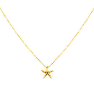 สร้อยคอจี้รูปปลาดาวชุบทองสำหรับผู้หญิง-เงินแท้ประทับตรา - Product Image 3