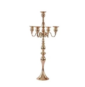 Elegant Five Arms Brass <b>Candelabra</b> for Wedding & Christmas Decoration Metal Floor <b>Candelabra</b> Exquisite Handicraft - Product Image 6