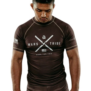 Ensembles de rashguards à manches longues personnalisés pour enfants, en Spandex/Nylon extensible et respirant, avec short de MMA/BJJ et votre propre logo - Product Image 2