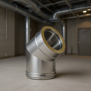 45 Tuyaux en acier inoxydable à double paroi isolés, courbés de 150-200 mm pour les systèmes CVC - Product Image 3