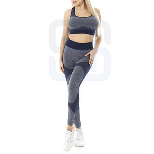 <b>Top</b> Premium Quality Custom Logo Women Active Wear Yoga Leggings and <b>Tops</b> Set Spandex/Polyester Quick Dry & Breathable - Product Image 1