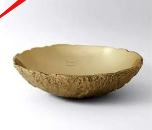 Cuencos de servicio de diseñador redondos de metal chapado en oro caliente para hotel y restaurante en casa - Product Image 4