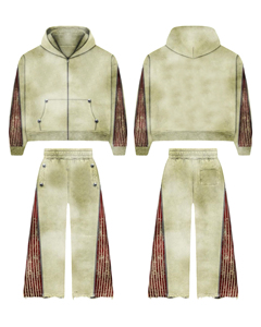 Custom Printing Sweat Pants Sweat Suit and Hoodie Tracksuit Stacked <b>Flare</b> Stacked Sweat Pants Men with Hoodie Best Style - Product Image 1