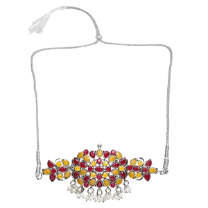Collier ras du cou en zircon jaune pour soirée - Product Image 3