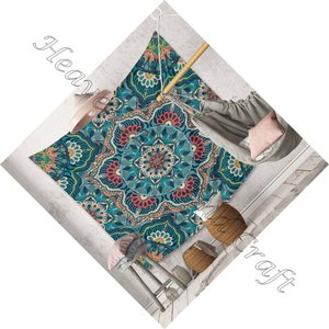 Tapisserie de décoration Mandala carré 100% coton tapisserie imprimée Hippie Mandala tapisserie Art pour la décoration - Product Image 6