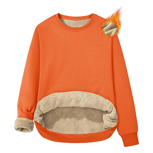 Sweat-shirts pour femmes en molleton mi-lourd, intérieur chaud et confortable, coton respirant, décontracté, doux - Product Image 4