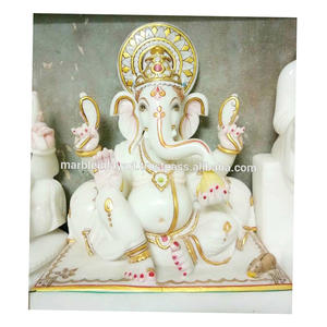 โบราณบริสุทธิ์หินอ่อนพระพิฆเนศประติมากรรม - Product Image 1