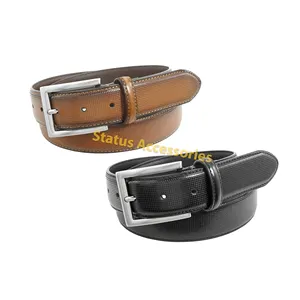 Grosir Pabrik OEM kualitas tinggi desain kustom grosir Florsheim pria Sinclair kulit asli 33mm sabuk gaun untuk pria