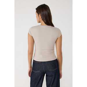 Camiseta Casual de Manga Corta 100% Algodón, Tela de Pana, Cuello Redondo, Corte Regular - Product Image 5