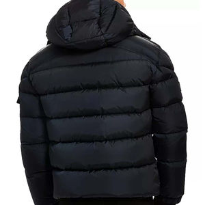 2025 hiver haute qualité hiver bouffant vers le bas Nylon capuche bouffée personnalisé hommes veste noir manteau dans le prix de gros - Product Image 4