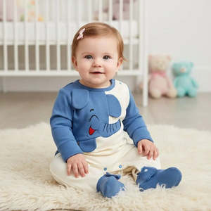 Body de Bebé con Diseño de Elefante de Dibujos Animados, Cómodo y Práctico para los Más Pequeños - Product Image 2