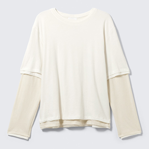 <span class=keywords><strong>Camiseta</strong></span> de <span class=keywords><strong>manga</strong></span> <span class=keywords><strong>larga</strong></span> para hombre, personalizada, extragrande, 100% algodón, con efecto de doble capa, de alto gramaje, con dobladillo de 4 capas y hombro caído - Product Image 5
