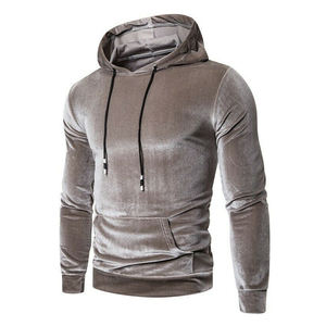 Sweat à capuche en velours pour hommes pull à manches longues doux chaud hiver sweat à capuche décontracté Streetwear sweats à capuche avec cordon hommes - Product Image 2