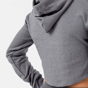 Diseño personalizado ropa de calle mujeres Crop Top sudaderas con capucha precio razonable superventas Crop Top sudaderas con capucha - Product Image 5