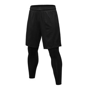 Men's High Waist Summer Double-<b>Layer</b> Outdoor Running Shorts Casual Fitness Sports Leisure Fashion Sublimated Lace Decoration - Product Image 6