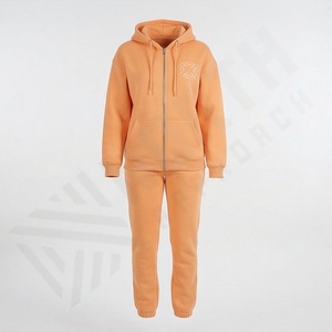 Conjunto Deportivo de Invierno Personalizable para Mujer, Sudadera con Capucha y Cremallera, 2 Piezas, 100% Algodón, Felpa Premium, Ropa Deportiva para Gimnasio y Fitness - Product Image 1