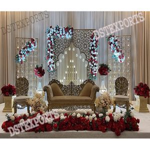 ไอเดียตกแต่งงานเลี้ยงวอลิมาของชาวมุสลิม ฉากหลังเทียนติดผนัง ไอเดียฉากหลังเทียนสำหรับงานวอลิมา ฉากวอลิมาสุดโรแมนติกพร้อมเทียนจากสหรัฐอเมริกา - Product Image 1
