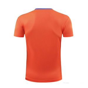 Camisetas y pantalones cortos de tenis de mesa deportivos personalizados unisex, ropa de tenis de poliéster transpirable con logotipo frontal para hombres - Product Image 4