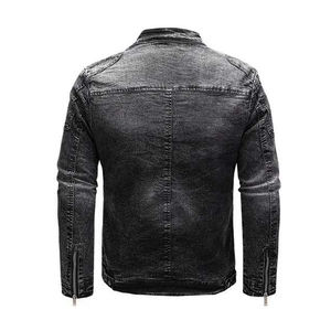 Vente en gros Veste en jean denim respirante pour hommes Vestes délavées et ajustées en coton premium boutonnées avec étiquette personnalisée - Product Image 2