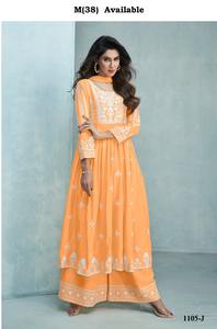 Último diseñador Pure Reyon trabajo de bordado de hilo Plazzo Suit By Fab Zone - Product Image 4