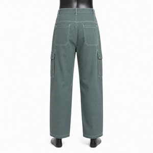 Pantalones Cargo Grises y Verdes al por Mayor Personalizados, Pantalones Casuales de Pierna Recta de Alta Calidad con Múltiples Bolsillos para Hombre, Ropa Urbana - Product Image 3
