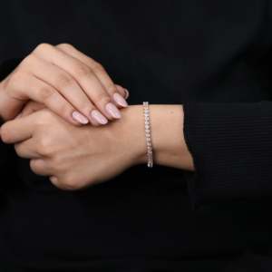 Lab Grown Diamond <b>Tennis</b> <b>Bracelet</b> with Pear Cut <b>Fashion</b> Jewelry - Product Image 6
