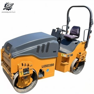 Mini-compacteur routier d'occasion Lonking LG5033DD, poids de travail 3 tonnes, compacteur vibrant à double tambour, marque chinoise originale, petit compacteur - Product Image 1