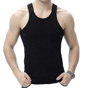 Vêtements de sport pour hommes, débardeur de musculation pour hommes, 100% coton tricoté, tissu respirant décontracté pour hommes - Product Image 1