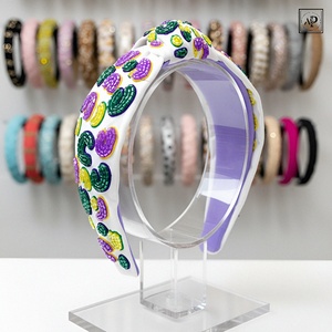 Trendy Mardi Gras <b>Headband</b> Handmade Decorative Hair Accessory Perfect for 2026 Mardi Gras Celebration Party and Parade Look - Product Image 1