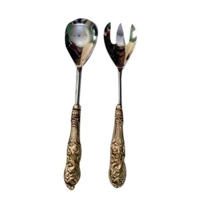 Top Trending New Brass Antique Hotel Home Decor Kitchenware Catering Usage Solid Cutlery Spoon <b>Flatware</b> <b>Set</b>. - Product Image 5