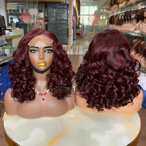 Factory Spot Item 18 Inch 5x5 Lace Spring Curl Raw Vietnamese <b>Human</b> Hair Bouncy <b>Wig</b> Wholesale Salon Grade Appearance - Product Image 4