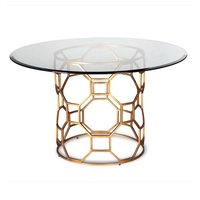 Nouvelle table basse de style tendance, en acier inoxydable, finition dorée, réglable, pour les mariages, les fêtes et les hôtels