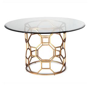 Mesa de Centro de Esquina de Estilo Moderno, Acero Inoxidable con Acabado Dorado, Ajustable, para Bodas, Fiestas y Hoteles - Product Image 1