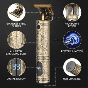 Kit de tondeuse à cheveux professionnelle sans fil rechargeable avec lame en acier inoxydable, tondeuse à barbe et bords ajustables à zéro espacement - Product Image 5