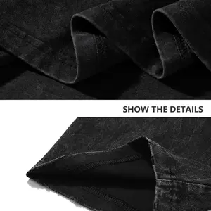 Wholesale Custom Vintage <b>Black</b> Printed Large Graphic <b>Tees</b> Acid Washed T <b>Shirt</b> Men Oversize Crew Neck t <b>Shirts</b> - Product Image 2