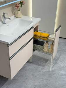Modern Luxury High Grade <b>Wall</b>-mounted Furniture Bathroom Vanity with Integrated Ceramic Sink and two drawers - Product Image 5