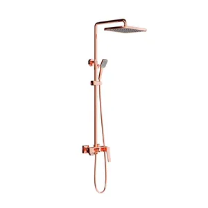 HERA Rainshower <b>System</b> with Single-lever <b>Shower</b> Mixer Set 8303 Rose Gold Square <b>Rain</b> <b>Shower</b> Head - Product Image 3
