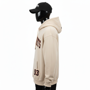 Sudadera con Capucha para Hombre, Gruesa, 300 GSM, Felpa de Algodón, Cálida, Color Beige, con Aplique Bordado, Logotipo Personalizado, Sudadera Básica para Hombre - Product Image 3