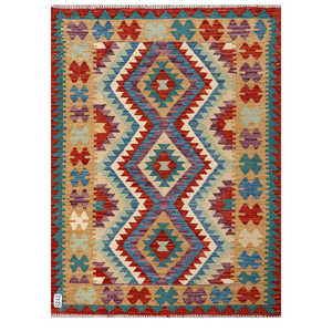 พรมอิมาโกะ ไมมาณา อัฟกานิสถาน คิลิม ขนาด 144 x 106 ซม. ของตกแต่งบ้าน งานฝีมือ พรมแบบดั้งเดิม - Product Image 1